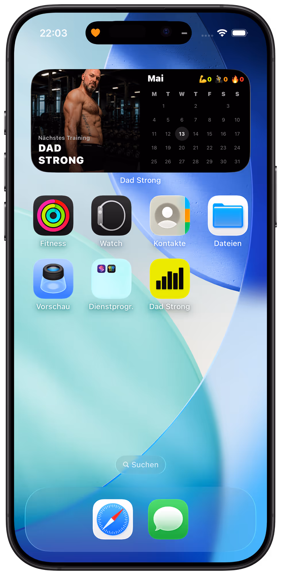 Dad Strong Home Screen Widget – Streak-Übersicht direkt auf dem iPhone Startbildschirm
